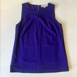 Ann Taylor Loft Royal Purple Crew Neck Sleeveless Tunic Blouse.